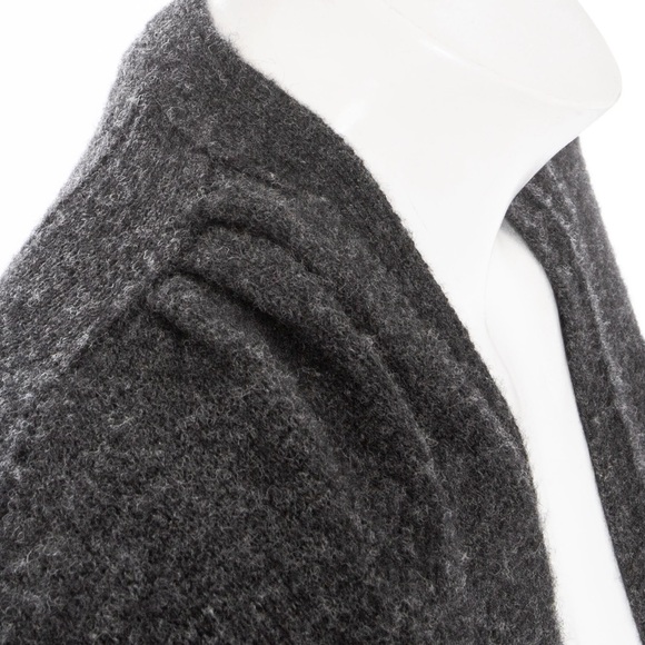 Yves Saint Laurent Gray Cashmere Knit V-Neck Dress - Picture 5 of 9